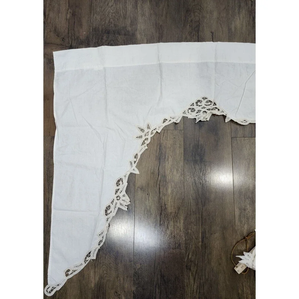 Vintage Lace Valances Set Of 2 Cottage Farmhouse Grandma Cute off white